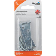National 3 In. Zinc Light Strap Hinge