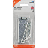 National 1.61 In. x 4 In. Zinc Heavy-Duty Strap Hinge (2-Pack)