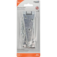 National 1.85 In. x 5 In. Zinc Heavy-Duty Strap Hinge (2-Pack)