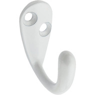 National White Single Clothes Wardrobe Hook  (2-Pack)