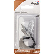National Oil Rub Bronze Single Clothes Wardrobe Hook  2 per Card
