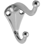 National Nickel Coat & Hat Wardrobe Hook  2 per Card