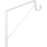 Knape & Vogt 10 In. H. x 11 In. D. Fixed Shelf & Rod Bracket  White