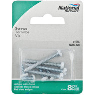 National 152 Phillips Truss Ornamental Steel Shelf Bracket Screw  Antique White (8-Count)