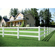 Outdoor Essentials 5 In. x 5 In. x 84 In. White Line 3-Rail Fence Vinyl Post