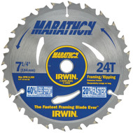 Irwin Marathon 7-1/4 In. 24-Tooth Framing/Ripping Circular Saw Blade  Bulk