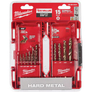 Milwaukee RED HELIX 15-Piece Cobalt Drill Bit Set  1/16 In. thru 3/8 In.