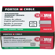 Porter Cable 18-Gauge Galvanized Narrow Crown Finish Staple  1/4 In. x 1-1/4 In. (5000 Ct.)