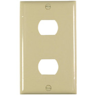 Pass and Seymour 2-Port Ivory Thermoset Ribbed Wall Plate