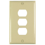 Pass and Seymour 3-Port Ivory Thermoset Ribbed Wall Plate