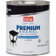 Do it Best Fast Dry Acrylic Latex Semi-Gloss Premium Enamel  Black  1 Qt.