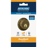 Schlage B-Series Antique Brass Double Cylinder Deadbolt