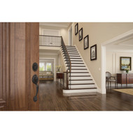 Schlage Aged Bronze Entry Door Handleset with Georgian Knob