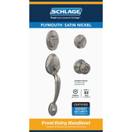 Schlage Satin Nickel Entry Door Handleset with Georgian Knob