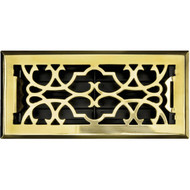 Accord Victorian 4 In. x 10 In. Polished Solid Brass Steel Floor Register