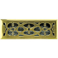Accord Victorian 4 In. x 12 In. Plated Polished Brass Steel Floor Register