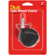 Do it 2 In. Dia. Black Twin Wheel Caster with 1 In. Threaded Stem (1-Count)