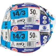 Romex 50 Ft. 14/3 Solid White NMW/G Electrical Wire