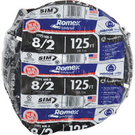 Romex 125 Ft. 8/2 Solid Black NMW/G Electrical Wire