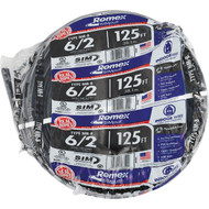 Romex 125 Ft. 6/2 Solid Black NMW/G Electrical Wire