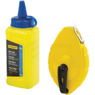 Stanley 100 Ft. Chalk Line Reel and Chalk  Blue