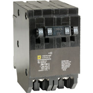Square D Homeline 20A/20A/20A Double-Pole Standard Trip Quad Tandem Circuit Breaker