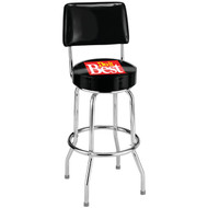 Do it Best 29-1/2 In. Black Bar Stool with Back Rest