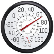 Taylor Fahrenheit & Celsius Analog -60 To 120 F  -50 to 50 C Hygrometer & Thermometer