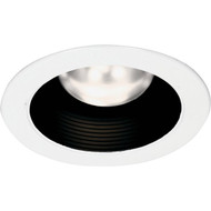 Thomas 4 In. White Trim w/Black Baffle Recessed Fixture Trim