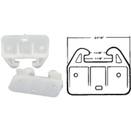 United States Hardware Rear Plastic White Track Guide for 1-1/8 In. Track (2-Pack)