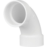 Charlotte Pipe 3 In. Schedule 40 90 Deg. Long Sweep DWV PVC Elbow (1/4 Bend)