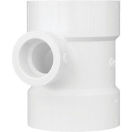 Charlotte Pipe 4 In. x 1-1/2 In. Reducing Sanitary PVC Tee