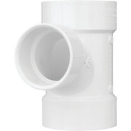 Charlotte Pipe 2 In. x 1-1/2 In. x 1-1/2 In. Reducing Sanitary PVC Tee