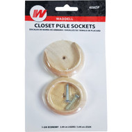 Waddell it 1-3/8 In. Wood Closet Rod Socket  Natural (2-Pack)