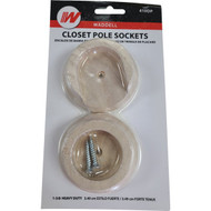 Waddell 1-3/8 In. Wood Closet Rod Socket  Natural (2-Pack)