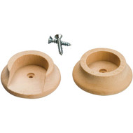 Waddell 1-3/4 In. Wood Closet Rod Socket  Natural (2-Pack)