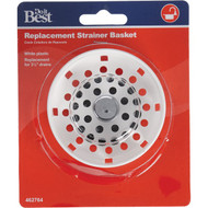 Do it 3-1/2 In. White Plastic Basket Strainer Stopper