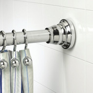 Zenna Home Straight 72 In. Adjustable Tension Finial Shower Rod in Chrome