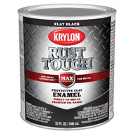 Krylon Rust Tough Oil-Based Flat Rust Control Enamel  Black  1 Qt.