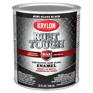 Krylon Rust Tough Oil-Based Semi-Gloss Rust Control Enamel  Black  1 Qt.