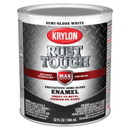 Krylon Rust Tough Oil-Based Semi-Gloss Rust Control Enamel  White  1 Qt.