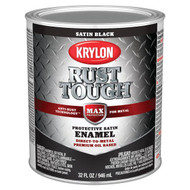 Krylon Rust Tough Oil-Based Satin  Rust Control Enamel  Black  1 Qt.