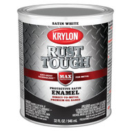 Krylon Rust Tough Oil-Based Satin Rust Control Enamel  White  1 Qt.