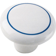 Laurey 1-1/2 In. Dia. Blue Ring Porcelain Cabinet Knob