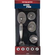 Steel Pro Brushed Nickel Entry Door Handleset with Tulip Knob