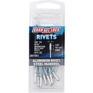 Channellock 1/8 In. to 5/32 In. Dia. x 0.151 In. to 0.315 In. Grip Aluminum Multigrip POP Rivet (20-Pack)