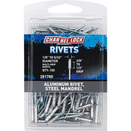 Channellock 1/8 In. to 5/32 In. Dia. x 0.251 In. to 0.437 In. Grip Aluminum Multigrip POP Rivet (100-Pack)