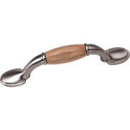 Laurey First Family 3 In. Center-To-Center Oak & Satin Chrome Cabinet Drawer Pull