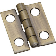 National 3/4 In. x 5/8 In. Antique Brass Narrow Decorative Hinge (2-Pack)