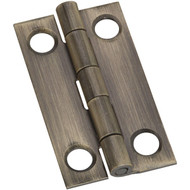 National 3/4 In. x 1 In. Antique Brass Narrow Decorative Hinge (2-Pack)